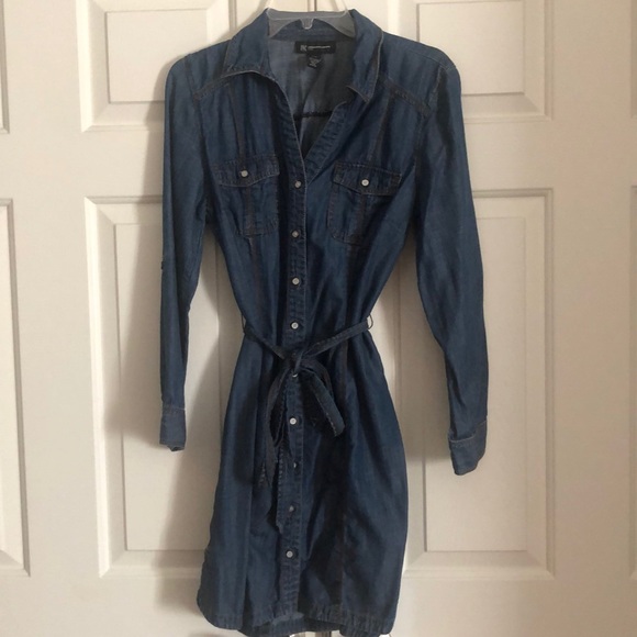 belted jean dress